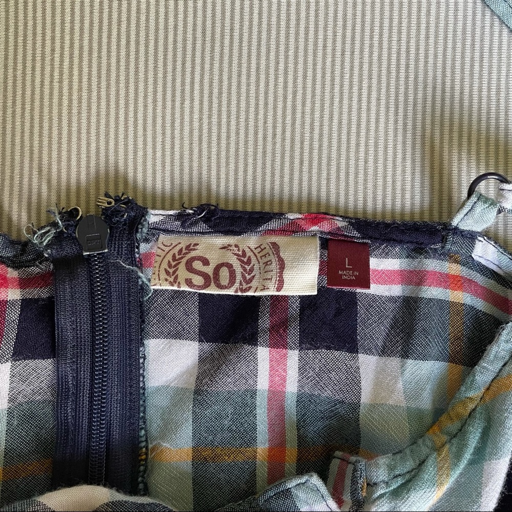 SO plaid button up skater dress large - Picture 5 of 5
